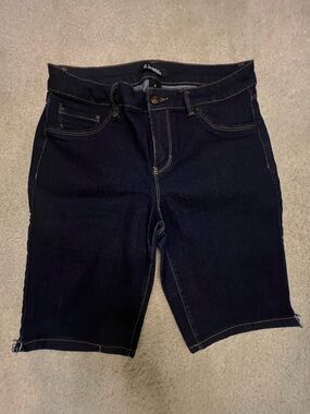 d. jeans Dark Indigo Denim Knee-Length Shorts